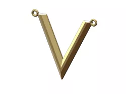 Chamfred V chevron pendant 3D print model