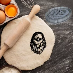 Chewbacca cookie cutter pastry dough biscuit sugar food