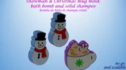 Christmas mug and snowman MOLD: BATH BOMB, SOLID SHAMPOO