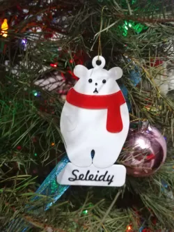 Christmas tree decoration in the shape of polar bear
