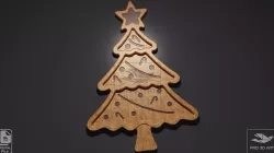 Christmas Tree Tray - CNC Files for Wood (svg, dxf, eps, ai, pdf, stl)