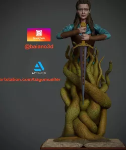 Crused 3d statue
