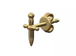 Dagger stud earring 3D print model