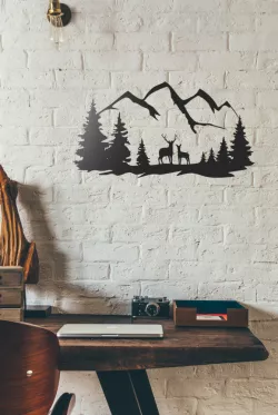 Deers in the wild nature (STENCIL)