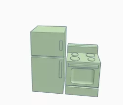 Doll House Fridge and Stove set
