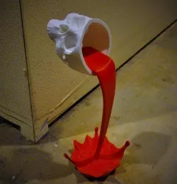 Floating, spilling skull