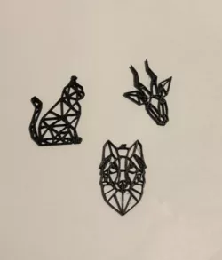 GEOMETRIC ANIMAL NECKLACE GEOMETRIC WOLF, CAT, DEER
