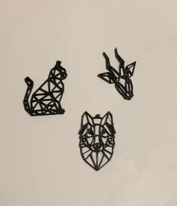 geometric animal necklace geometric wolf, cat, deer