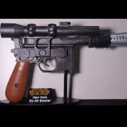 Han Solo DL-44 with Stand - Optimized for Resin 3D Print
