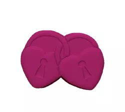 Heart Locks STL FILE FOR 3D PRINTING - LASER CNC ROUTER - 3D PRINTABLE MODEL STL MODEL STL DOWNLOAD BATH BOMB/SOAP