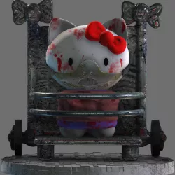 Hello Hannibal Kitty Diorama 3D print model