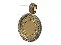 Iced Versace pattern diamond pendant with bail 3D print model