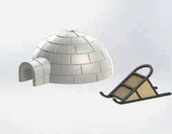 Igloo and Dog Sled
