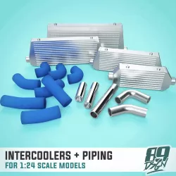 Intercoolers and connections - big set for 1:24 scale modelling