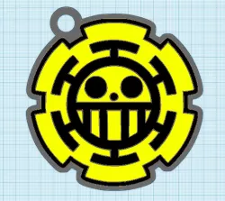 Keychain Heart Pirates Jolly Roger One Piece a