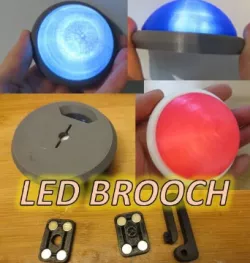 LED Brooch, Wearable Light Up Gem Prop for Princess Peach, Starfire, Bowsette, Steven Universe Pearl, or Aoyama Cosplay Costume