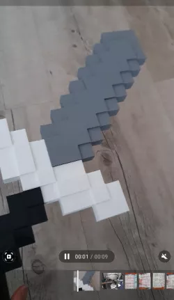 Life-size minecraft sword.