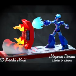 Megaman Diorama 3D printable diorama