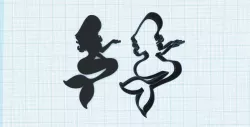 Mermaid cutter, mermaid silhouette printable stamp, Cookie cutter, Polymer Clay Cutter, earrings,