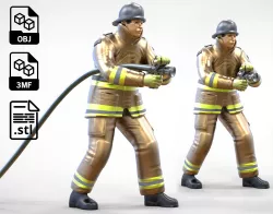 N1 Firefighter or fireman Extinguishing fire