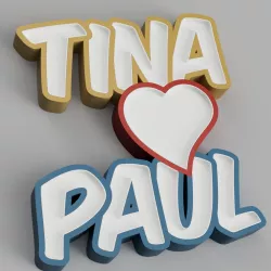 NAMELED TINA LOVE PAUL - LED LAMP WITH NAME