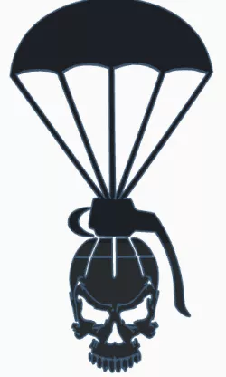 Parachute Skull Grenade wall art