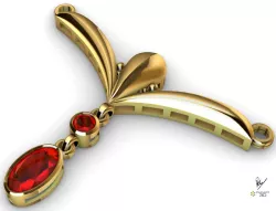 Pendant With Wings gems in Stl and Obj format