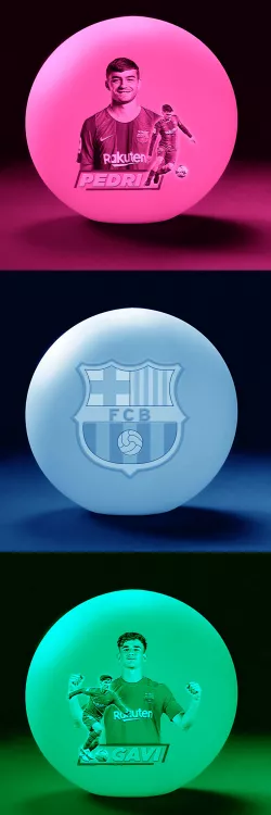 Real club Barcelona "Barça" ball lamp with Pedri and Gavi