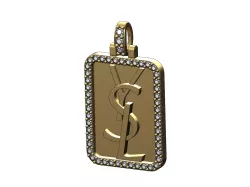 Rectanguler Diamond Yves Saint Laurent Pendant 3D print model