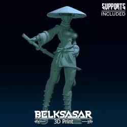 Ronin Girl Topless 3D print model