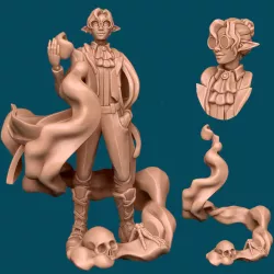 Saraanshi, a stylish necromancer - dnd miniature [pre supported]