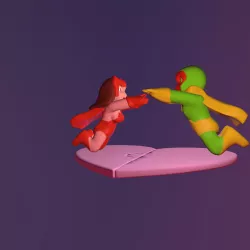 Scarlet Witch and Vision Chibi Style Wandavision Statue