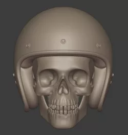 skull  in helmet