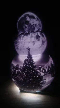 snowman lithophane christmas