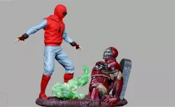 SPIDERMAN FARFROMHOME ZOMBIE IRONMAN HOMEMADE DRONE BATTLE STATUE FOR 3D PRINT
