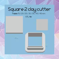 Square clay cutter | Digital STL file | sharp cutter | 7 sizes | polymer clay cutter | Square 2
