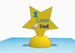Star Trophy I love Dad and heart