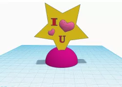 Star Trophy I love you and hearts