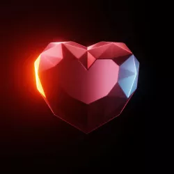 TABLETOP DIAMOND CUT HEART LIFE TOKEN