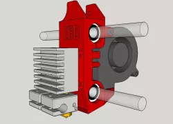 The WhistleBlower - Prusa i3 X Carriage for E3D Chimera with built-in layer fan