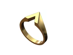 V shaped signet ring US sizes 5to10 3D print model