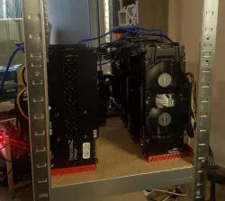 Vertical GPU support for mining rig