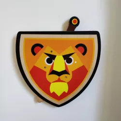 Wall mount for wooden sword and shield
