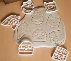 x5 Adventure Time characters - Dough, Cookie cutter mold
