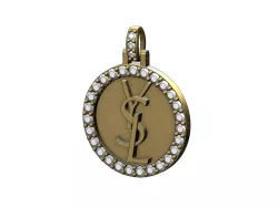 Yves saint laurent logo diamond pendant 3D print model