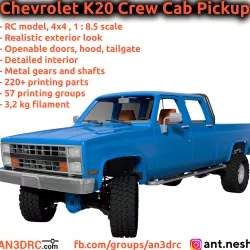 3D Printed RC Car Chevrolet K20 Crew Cab Pickup by [AN3DRC]