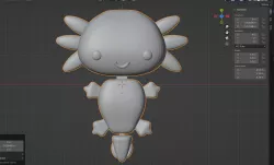 Articulated axolotl head and tail, STL and blender file