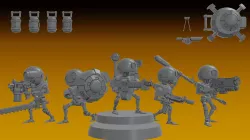 AUXILIARY SERVOCORES - ASSISTANT DROID SQUAD -MONOPOSE- 28mm