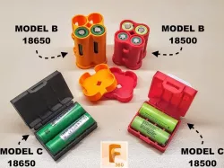 Battery case for 18650 and 18500 cells