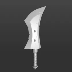 Battleworn Razor Short Sword (CULTS CU-ND - COMMERCIAL USE - NO DERIVATIVE)